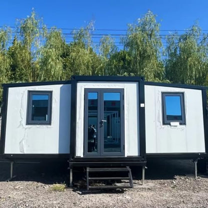 20/40FT Tiny House to Live in,Portable Prefab House with 3 Bedroom,1 Full Equiped Bathroom and Kitchen, 2 Story Prefabricated Container House for Adults - WoodArtSupply