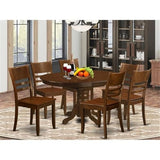 East West Furniture KELY7-ESP-W 7 Piece Dining Table Set Consist of an Oval Dining Room Table with Butterfly Leaf and 6 Wooden Seat Chairs, 42x60 Inch, Espresso East West Furniture