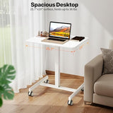 Adjustable Height Standing Desk on Wheels, Portable Rolling Desk and Laptop Stand, Walking Pad Desk | Rolling Standing Table for Home Office, Small Computer Workstation Simple Deluxe