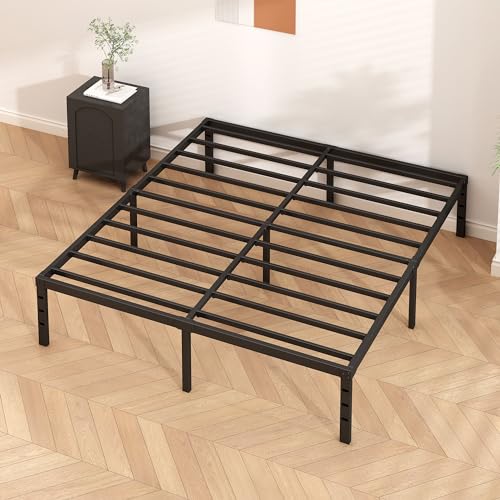 HLIPHA Metal Platform Bed Frame 14 Inch Tall,No Box Spring Needed,Full Size Bed with Heavy Duty Strong Support Slats,Easy to Assemble,Black HLIPHA