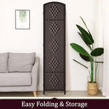 Rose Home Fashion 6 ft Tall Room Divider, Room Dividers and Folding Privacy Screens, 15.7in Privacy Screen 4 Panel Partition Temporary Wall Separation for Private, Dark Coffee Rose Home Fashion