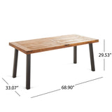 Christopher Knight Home 298192 Spanish Bay Acacia Wood Outdoor Dining Table | Perfect for Patio | with Teak Finis, Brown Christopher Knight Home
