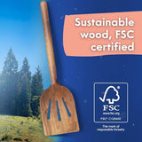 Ziruma 7-Piece Wooden Spoons for Cooking, Non Toxic Cooking Utensils Glue & Formaldehyde-Free, Comfort-Grip Acacia Wood Utensils, Non Scratch Wooden Utensil Set - Wooden Cooking Utensils Ziruma