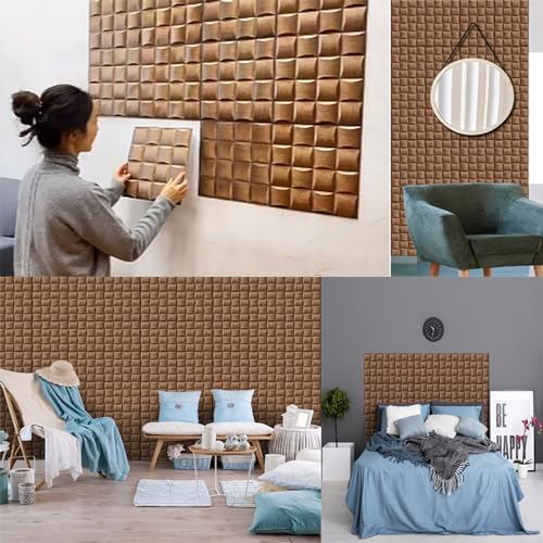 szgwtk 3D Wall Panels,3D Wallpaper Peel and Stick,3DWall Paneling,Art WallPanels,Waterproof Self Adhesive Decorative Wall Panels Living Room Wall Decoration 30 * 30cm(10pcs/Pack) (Wood-Grain) - WoodArtSupply