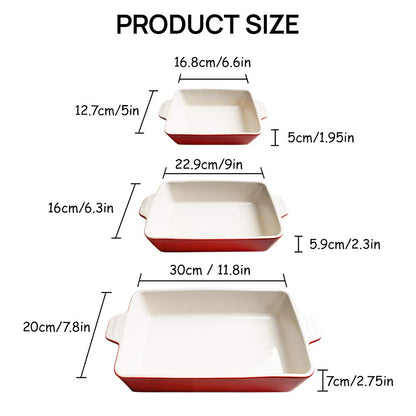 Sweejar Ceramic Bakeware Set, Rectangular Baking Dish for Oven Lasagna Pans for Cooking, Kitchen, Cake Dinner, Banquet and Daily Use, 11.8 x 7.8 x 2.76 Inches of Casserole Dishes (Navy)