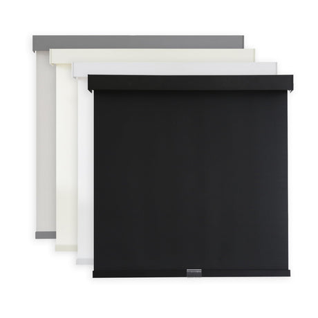 AOSKY Light Filtering Roller Shades Cordless Blinds for Windows, Free-Stop Shades with Valance, 99% Blackout, Thermal Insulated Fabric, UV Protection, Natural Woven Blinds（20" W x 72" H, Black） AOSKY