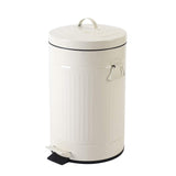 White Trash Can with Lid, White Bathroom Bedroom Waste Basket Soft Close, Small White Garbage Can, Retro Vintage Home Office Trash Can, 12 Liter/3 Gallon, Glossy Cream White mingol