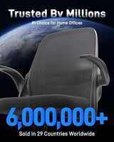 Ergonomic Mesh Office Chair for Home Office, Flip-Up Arms, Breathable Mesh Back & Thick Seat Cushion, Swivel Rolling Computer Desk Chair, BIFMA Certified, Supports 300 lbs (Black Frame/Black Seat) amseatec