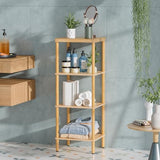 AmazerBath Eco-Friendly 4-Tier Bamboo Storage Shelf - Versatile Rack for Home and Bathroom AmazerBath