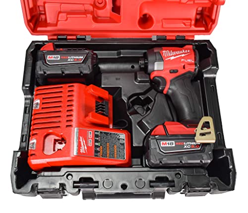 Milwaukee 2953-22 18V Cordless Brushless 1/4" Hex Impact Driver Kit with (2) 5.0Ah Lithium Ion Batteries, Charger & Tool Case - WoodArtSupply