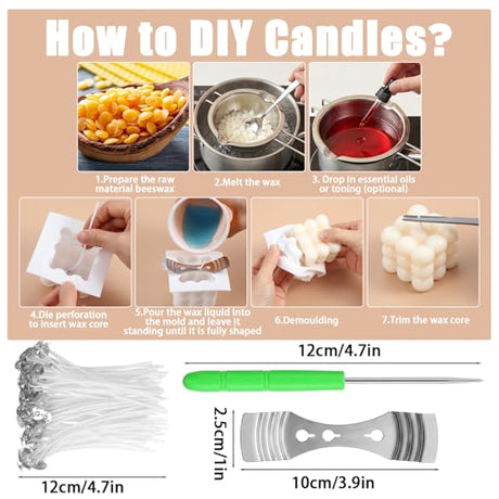 Afcabakila 6Pcs Silicone Candle Molds Set for Candle Making, Moldes para Velas 3D Yarn Ball Bubble Rose Cake Baking Dessert Soy Wax Soap DIY Scented Candles Craft Afcabakila
