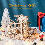 ROKR Marble Run 3D Wooden Puzzles Model Building Kits for Adults - Educational Project Brain Teaser, DIY Crafts for Adults & Kids (Fortress) ROKR