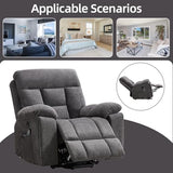 CANMOV Large Power Lift Recliner Chair with Massage and Heat for Elderly Big and Tall People, Overstuffed Wide Recliners with 2 Cup Holders, Side Pocket and USB Port, Dark Grey