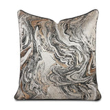 Hvatixos 1pc Polyester Pillow Cover Multicolor Abstract Texture Geometric Lines Black Moire Marble Pattern Light Luxury Single-Sided high-Precision Jacquard with Zipper 18 x 18 inches(no Pillow core) Hvatixos