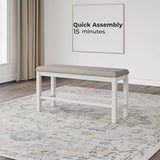 Signature Design by Ashley Robbinsdale 49" Counter Height Dining Bench, Antique White Signature Design by Ashley