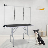 LEIBOU 45'' Professional Foldable Heavy Duty Dog Pet Grooming Table with H-Shape Arm & Noose, Maximum Capacity Up to 260lbs, Black LEIBOU
