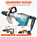 Berserker 1700W 25-Pound SDS-Max Demolition Jack Hammer, 1-9/16" 14-Amp Corded Electric Heavy Duty Demo Chipping Hammer Concrete/Pavement Breaker with Carrying Case Flat Chisel Bull Point Chisel Berserker