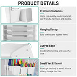 LEZIOA 5 Pack Hanging Cup Holders, Multipurpose Rolling Cart Accessories Utility Cart Accessories For Art & Craft Supplies, Space Saving Hanging Storage Basket Pencil Holder Makeup Organizers (White) LEZIOA