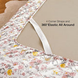 Viviland Floral Full Sheet Set - 4 Piece Vintage Pink & Yellow Flower Patterned Bed Sheets - Soft, Breathable Microfiber Sheets with Deep Pocket, Non-Slip Fitted Sheets & Pillowcases Viviland