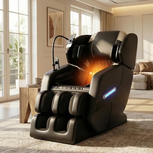 Massage Chair Full Body 2026 Upgraded Zero Gravity Recliner with Heat,8 Fix Points,Bluetooth, Airbag,Touch Screen,Footrest,L-Track Shiatsu Massage Chair Full Body for Parents Seniors