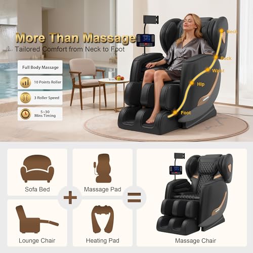 VireoNest 2026 Massage Chair Full Body, Zero Gravity Massage Chair Recliner - Upgraded 10-Point Roller, Heating, Airbags, Foot Roller, Shiatsu Full Body Massage Chairs, Gift for Parent VireoNest