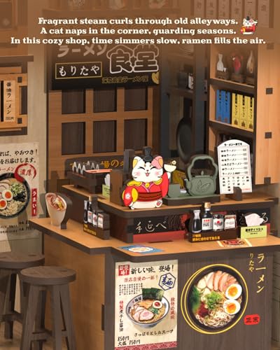 CUTEBEE Book Nook Kit - DIY Miniature House Dollhouse Kit for Adults and Teens, Booknook Tiny Japanese House Bookshelf Decor 3D Wooden Puzzle, Gifts for Family, Friends (Morita-Ya)