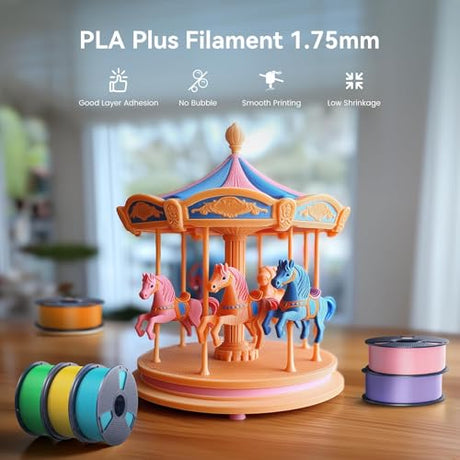 SUNLU 4KG 3D Printer Filament PLA Plus 1.75mm Black, Neatly Wound PLA+ Filament 1.75mm, PLA Filament Bundle for Most FDM 3D Printer, 1kg Spool, 4 Packs, Black SUNLU