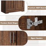 GarveeLife 70" Tall Kitchen Pantry,Farmhouse Storage Cabinet with Adjustable Shelves,Farmhouse Pantry Cabinet with 4 Barn Doors, for Kitchen,Dining Room,Living Room.(Rustic Brown) GarveeLife