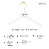 Andaz Press Personalized Bridal Hangers, Premium White Wooden Hangers for Wedding Dress, Bridesmaid Dresses, Bridal Party, Custom Name Wedding Gift, Andaz Press