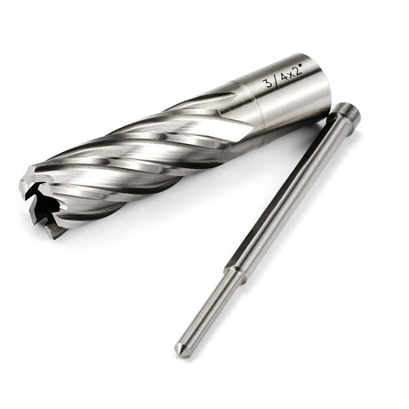 OSCARBIDE Annular Cutter 3/4 inch Cutting Diameter 2 inch Depth of Cut,3/4 inch Weldon Shank 2 Flat Mag Drill Bit with Pilot Pin for Magnetic Drill Press,1 Piece OSCARBIDE