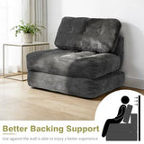 Art3d Folding Sofa Bed, Convertible Sleeper Sofa Bed with Pilow & Back Support, 3 in 1 Long Futon Boneless Couch, Comfy Floor Couch for Living Room, Bedroom, Dark Gray Art3d