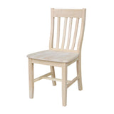 International Concepts 30" Round Top Pedestal Table - With 2 Cafe Chairs, Unfinished IC International Concepts