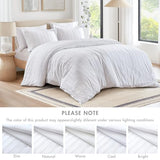Madison Park Essentials Striped Duvet Cover Set Twin/Twin XL, Modern Minimalist Bedding Set with Premium Jacquard Stripe, 2 Pieces Duvet Cover Reversible with Zipper Closure & Corner Ties,White Madison Park Essentials
