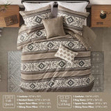 Madison Park Queen Comforter Set, Stripes Herringbone Southwestern Boho Comforters Queen Size, All Season Lightweight & Fluffy Microfiber Bed Set, 2 Décor Pillows, Mariposa, Full/Queen Brown 5 Piece Madison Park