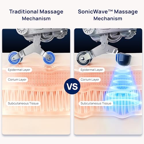 Lifevibe VAT Massage Chair Full Body VibroAcoustic Sonic Wave, SL-Track Zero Gravity Recliner with 25 Auto Modes, Smart Body Scan, Extendable Footrest, Reading Lamp, White Lifevibe