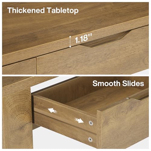 Tribesigns Console Table with 3 Drawers, 67-Inch Long Sofa Table Behind The Couch with Storage Shelf, Narrow Farmhouse Entryway Furniture for Living Room, Hallway, Foyer, Brown Tribesigns