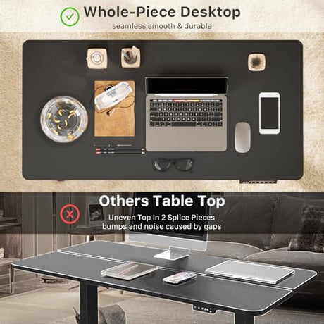 JOY worker Small Electric Standing Desk, 40" x 20" Whole Piece Height Adjustable Desk with Memory Controller, Black Sit to Stand Workstation for Home Office JOY worker