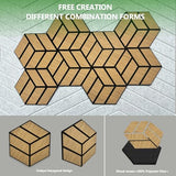 12 Pack Hexagon Acoustic Wood Wall Panels, Sound Proof Foam Panels, High-Density Wood Veneer Tiles for Interior Wall Decor, Recording Studio&Office, 10x9x0.4 Inch AkuDecor