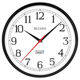Bulova Precision Connect Wall Clock C5000, 12.5", Black and White Bulova