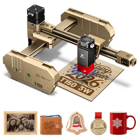 AlgoLaser 3W Mini Laser Engraver Machine - Small Laser Engraver for Beginner & DIY,8000mm/min High Speed & 150x150mm Work Area & Tilt Detection,Portable Laser Engraving for Wood, Leather, Plastic AlgoLaser
