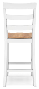 Signature Design by Ashley Gesthaven Solid Wood Frame Counter Height Barstool, Set of 2, White/Natural Signature Design by Ashley