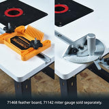 POWERTEC Router Table Top 24” x 32” w/Phenolic Template Precision Router Base with Insert Plate & Rings for Woodworking (71685) POWERTEC