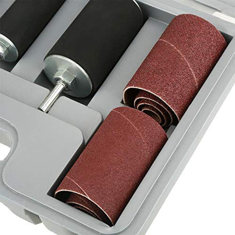 ASHATA 20 Pcs Drum Sander Kit, Spindle Sanding Drum Sander Tool Kit Set with Case for Drill Press,for Carpentry Polishing Tools ASHATA