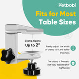 Petbobi Dog Grooming Arm with Clamp and Dual No Sit Haunch Holders, Height Adjustable 18 to 32 inches, Strong Stainless Steel Foldable Pet Grooming Table Arm Overhead for Small Pets Petbobi
