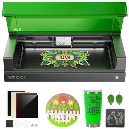 xTool S1 Laser Cutter Machine, 10w Laser Engraver for Wood & Metal, Class 1 Laser Engraver Machine for Tumblers, Engraver Machine with Desktop Laser Engraver Enclosure - WoodArtSupply