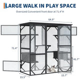 Catio Outdoor Window Cat Enclosure, Walk-in Cat Cage, Catio Outdoor Enclosure Extra Large GarveeLife