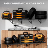 DEYEGELEA 2-Pack Garage Wall Shelves 2x6Ft Garage Storage Shelving Wall Mounted Loads 2000lbs Heavy Duty Sturdy Wall Shelves Strong Garage Organiser Black Metal Floating Storage Racks DEYEGELEA