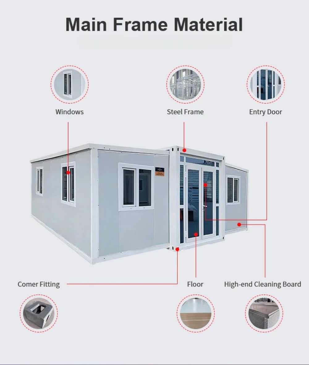 Portable Folding Expandable Container Living House Prefab Expandable House 20ft 30ft 40 Ft Container - WoodArtSupply