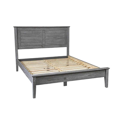 Grain Wood Furniture Greenport Solid Wood Platform Bed, Queen Size, Brushed Driftwood