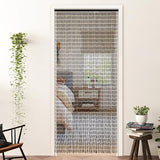 Boshen Handmade Bamboo Beaded Curtains for Doorways, 65 Strands 35.5x78.7inch Natural Wood Boho Hanging Door Beads Curtains Room Divider for Home Decor Hallway Window(Black) Boshen
